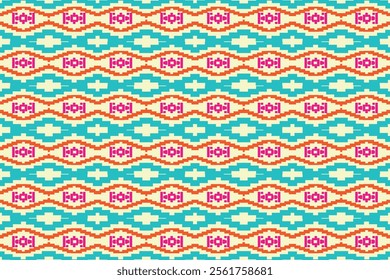 Vibrant Chevron and Stripe Tribal Motif: Perfect for Unique Fabrics and Modern Bohemian Home Deco, Zigzag Tribal Geometric Pattern