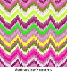 Vibrant chevron zig zag ornament. Vector ikat seamless pattern. Pastel chevron background.