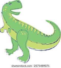 A vibrant, child-friendly illustration of a Tyrannosaurus Rex.