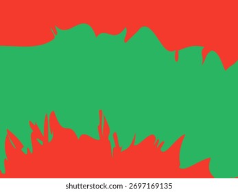 Vibrant Natal Abstrato Fundo. Bloco de cores vermelho e verde com bordas de papel rasgado áspero. Fundo de feriado festivo ou modelo de banner digital moderno.