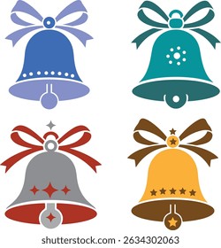 Vibrant Christmas Bell Set Festive Holiday Ornament Collection