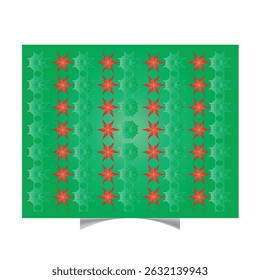 A vibrant Christmas festive repeating pattern features radiant red stars against a lush green gradient background. This dynamic design creates a modern, eye-catching aesthetic.
