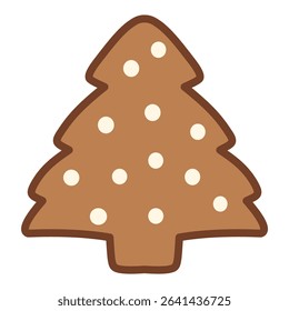 Vibrant christmas tree cookie with rainbow sprinkles, bold vector illustration