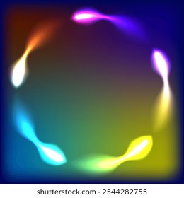 Vibrant Circle Frame with Glowing Effects. Suitable for web, social media, and design projects.