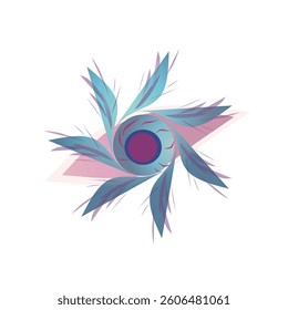 vibrant circle geometric pattern leaves, with gradient colored. abstrack art 