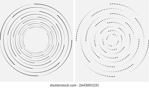 Vibrant Circle Shape Collection with Colorful Line Art on Transparent PNG – Ideal for Technology Logos, Corporate Branding, Digital Media Icons, and Vector Design Templates.