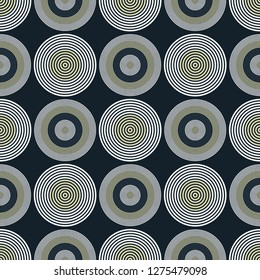 Vibrant circles seamless pattern, abstract colorful background, texture.