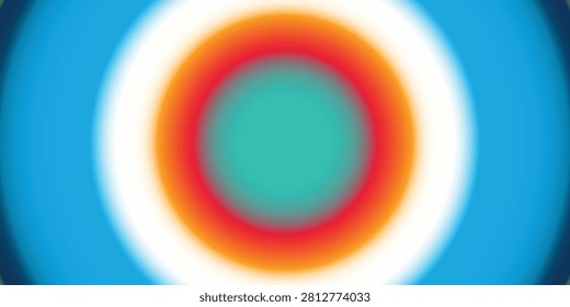 vibrant circular abstract design with orange red and cyan colors geometric shapes modern art for creative projects