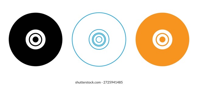 Vibrant circular designs in black, blue and orange for creative projects
