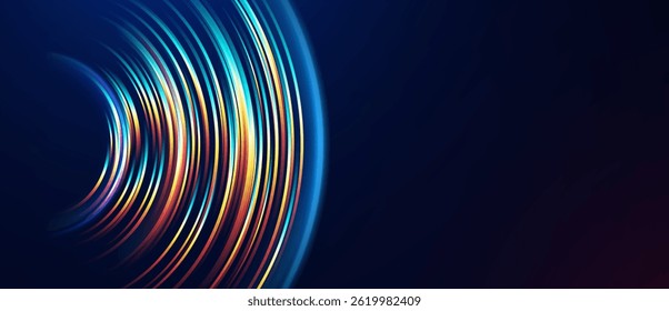 Vibrant circular light trails abstract background