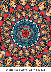 Vibrant Circular Mandala Art for Mindful Meditation