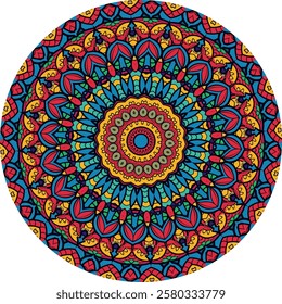 Vibrant Circular Mandala Art for Mindful Meditation