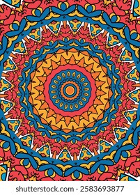 Vibrant Circular Mandala Art for Mindful Meditation