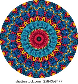 Vibrant Circular Mandala Art for Mindful Meditation