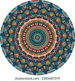 Vibrant Circular Mandala Art for Mindful Meditation