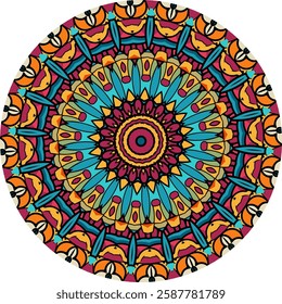 Vibrant Circular Mandala Art for Mindful Meditation