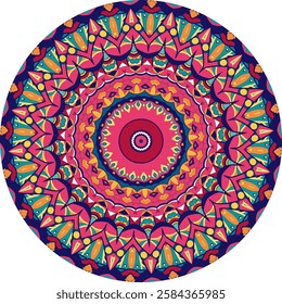 Vibrant Circular Mandala Art for Relaxation and Home Decor