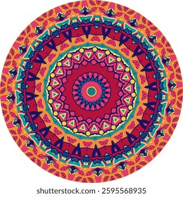 Vibrant Circular Mandala Art for Relaxation and Home Décor