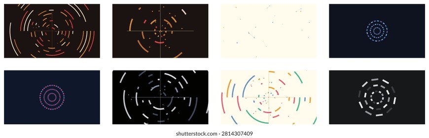 A vibrant circular radar interface showcasing colorful segmented arcs and grid lines ideal for modern data analytics and technical displays