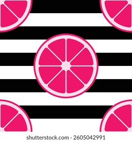 Vibrant Citrus Fruit Slices Vector Seamless Pattern Digital Paper – Orange, Lemon, Lime, Grapefruit, Fresh Summer Juicy Background for Scrapbooking, Fabric, Packaging, and Graphic Design
