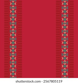 Vibrant classic fabric with unique design elements and intricate designs on the sides is a bright ruby cloth. Bright patterns that include traditional creativity 