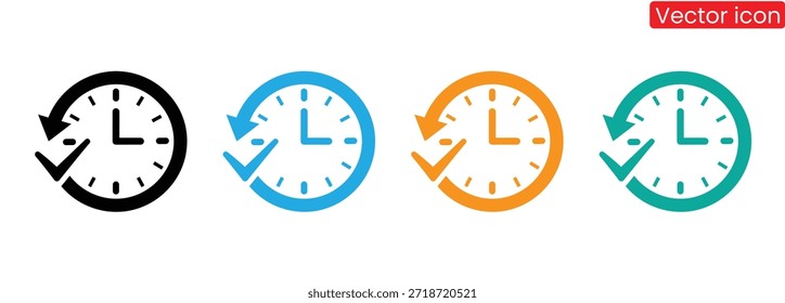 Iconos de reloj vibrantes con flechas giratorias para una gestión eficiente del tiempo