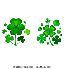 Vibrant Clover Clusters Against a White Background