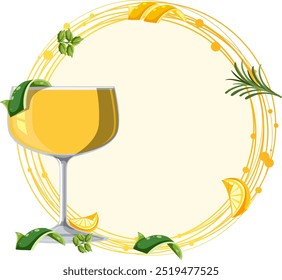 A vibrant cocktail with citrus garnishes