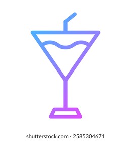 Vibrant Cocktail Glass Icon with Smooth Gradients