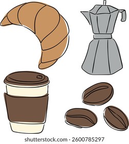 Vibrant Coffee Break Icons: Vector Collection
