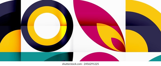 A vibrant collage featuring an array of colorful circles surrounding a central white circle. This artistic composition showcases the beauty of tints and shades in visual arts and graphics