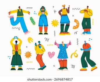 A vibrant collection of diverse characters and dynamic illustrations. These creative assets celebrate human connection, making them perfect for modern social campaigns