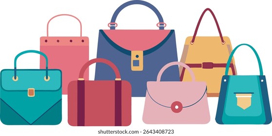 Uma coleção vibrante de bolsas e acessórios da moda, com diversos estilos, tamanhos e cores para atender a cada personalidade e ocasião.
