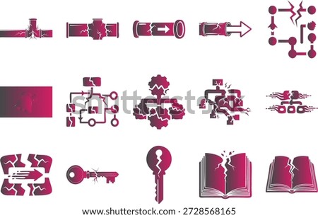 Vibrant collection of flat design science and education icons featuring lab tools, books, and molecular structures in a clean, scalable vector format.