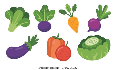 Vibrant Collection of Fresh Flat-Style Vegetables