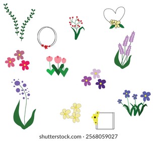 A vibrant collection of high-quality vector graphics featuring a diverse array of stunning flowers.