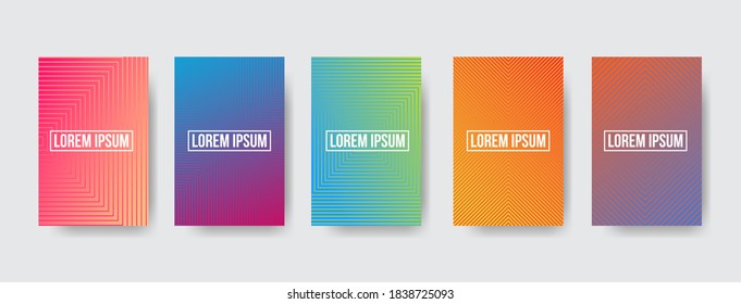 vibrant color abstract geometric rectangle line background vector set