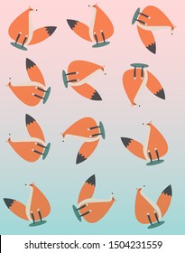 Vibrant color cartoon squirrel background vector image