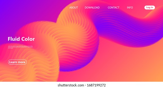 Vibrant Color. Fluid Shape. Abstract Flow. Vibrant Gradient. Trendy Poster. Colorful Futuristic Gradient. Geometric Background. 3d Fluid Banner.