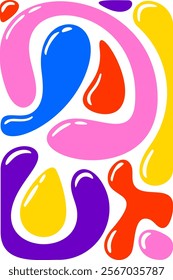Vibrant color liquid shapes composition
