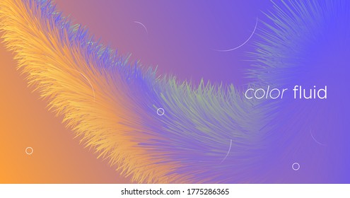 Vibrant Color Poster. Flow Pattern. Gradient Motion. Vector Creative Flyer. Digital Movement. Wave Color Poster. Abstract 3d Background. Trendy Motion. Bright Graphic Concept. Color Poster.