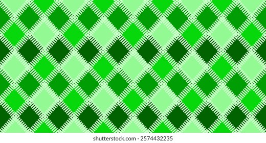 Vibrant color Saint Patrick's Day textile print design. Irish Geometric Seamless pattern. Perfect Patrick holiday Wrapping paper cover template. EPS 10