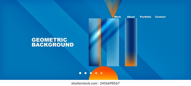 Vibrant color scheme of electric blue and orange with geometric patterns, featuring a bold circle in the center. Perfect for a modern brand logo or graphics