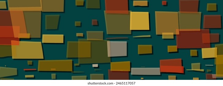 Vibrant color seamless pattern with irregular geometric rectangle shapes. Abstract naive art seamless background. Evolved minimalism retro vector illustration