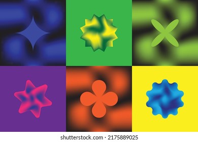 Vibrant color shapes, elements, objects. Vector illustration on isolated colored background.