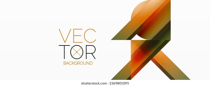 Vibrant color triangles and circles on white background intertwine to create captivating and harmoniously balanced composition for digital designs, presentations, website banners, social media posts