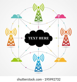 vibrant color Wireless Transmitter in cloud computing