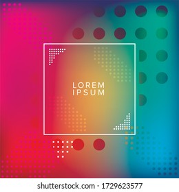 Vibrant colored and blurred background with frame and points, Abstract texture art and wallpaper theme Vector illustration