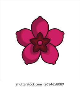 A vibrant colored flat illustration of an oleander, highlighting its pink petals and green foliage, perfect for Mediterranean and garden visuals.
