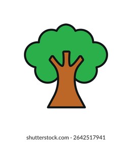 Vibrant colored tree icon, great for kids' nature learning apps or green websites.